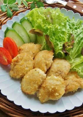 むね肉や鶏ささみで♫マヨチーズパン粉焼き