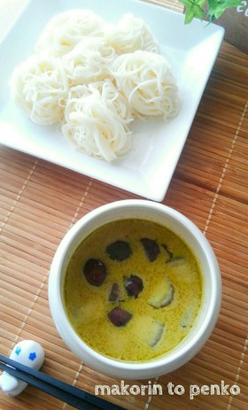 カルディ＊グリーンカレースープでつけ素麺