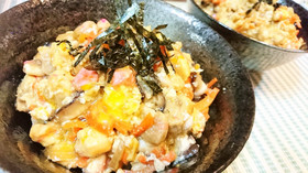 ふんわり～★節約丼【麩のふわふわ玉子丼】