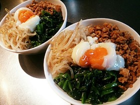 ◆簡単美味♡鶏挽肉でヘルシービビンバ丼◆