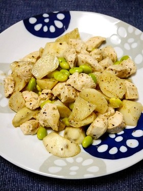 簡単！ムネ肉と長芋の焼き鳥風味炒め