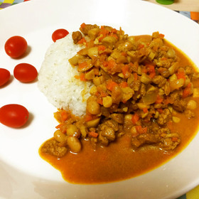 鶏のささみでひき肉風ヘルシーキーマカレー