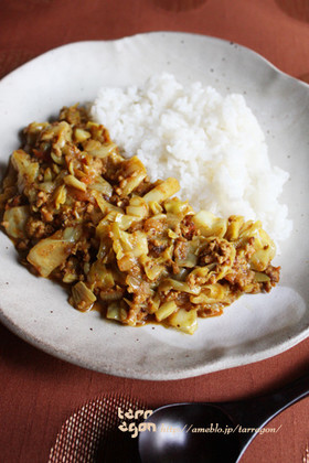 キャベツと挽肉のしっとり無水キーマカレー