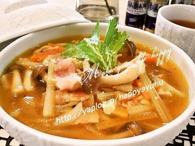 セロリとベーコン☆カレーうどん