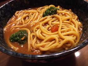 残ったカレーで簡単カレーうどん  