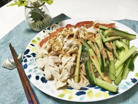 胡麻香る♪　バンバンジー素麺