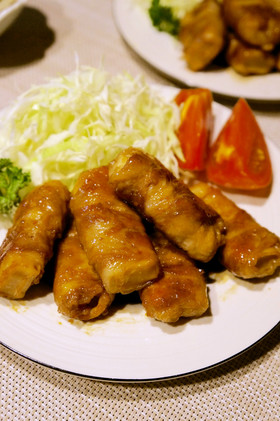 モチっと食感！角麩(かくふ)の豚巻き