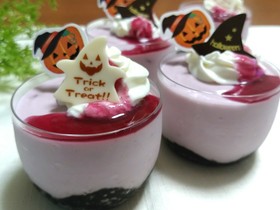 ハロウィン★レアチーズ風ヨーグルトケーキ