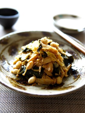 若芽とエノキとお豆のナムル