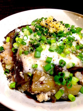 甘辛☆とろろがけ茄子の煮浸し丼