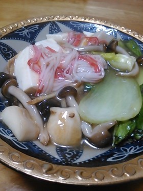 豆腐ときのこと青梗菜の中華旨煮