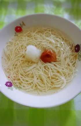 白だしで中華風♪簡単＊梅おろしにゅうめん