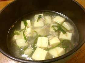 ひき肉と高野豆腐の中華風スープ