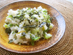 麦入りで♪大根菜のリゾット