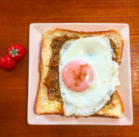 残りカレーdeぎゅうぎゅう焼きトースト☆