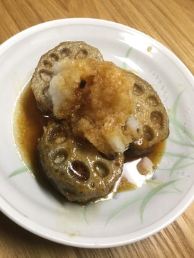 れんこんの豚ひき肉はさみ揚げ(甘酢風味)