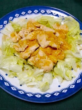 プチ糖質制限！ムネ肉のオレンジ醤油煮