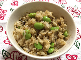 枝豆と海苔の佃煮の混ぜご飯♪おにぎりにも