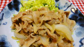 豚バラと玉ねぎのしょうが焼き