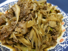 牛肉と舞茸、牛蒡の炒め煮（時雨煮風）