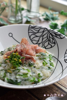 ご飯から作る簡単な菜の花のリゾット♪