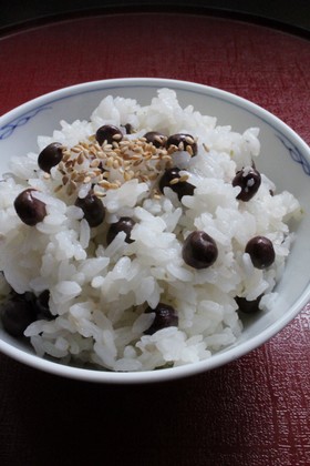 鍋炊き塩麹柚子こしょうｄｅ赤えんどうご飯